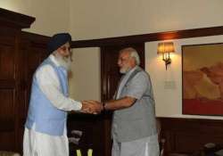 prakash singh badal raises chandigarh transfer 1984 riots issues with narendra modi