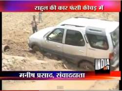 rahul s suv stuck in up mud