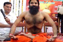 ramdev holds bhajans yoga sessions amidst thousands