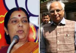 sushma swaraj meets ex party mps kulkarni in tihar jail