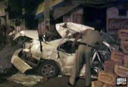 two killed in delhi as speeding hyundai accent car rams into block of bricks