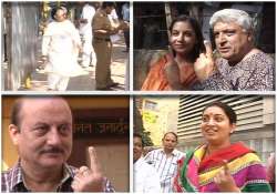 moderate to heavy polling in mumbai bollywood stars cast votes