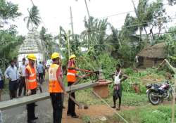 work on to restore power in cyclone hit srikakulam