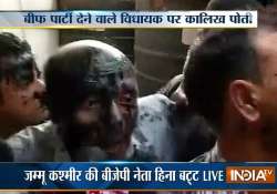 ink thrown at j k mla rashid who had hosted beef party in kashmir