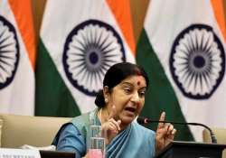 us bound swaraj returns from mid way in wake of paris attacks