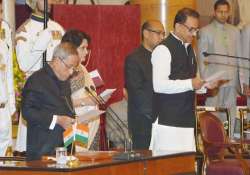 all except two of the new ministers take oath in hindi