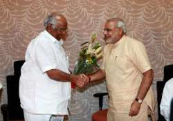 modi pawar to meet today sena mos calls ties with bjp a farce