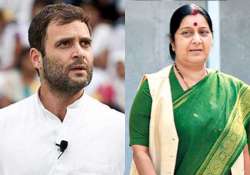 sushma should disclose how much her family was paid rahul gandhi