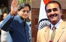 praful patel tharoor have long chat in lok sabha