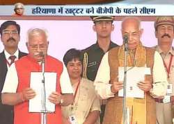 manohar lal khattar sworn in as 10th chief minister of haryana