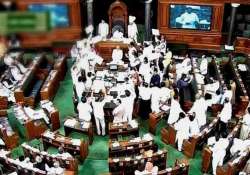 congress member bangs placard on speaker s table in lok sabha