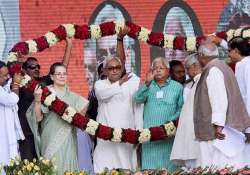 in bihar nitish lalu and sonia take on narendra modi