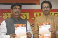 shiv sena bjp release joint poll manifesto