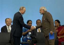 pm modi meets putin favours broadening of strategic partnership