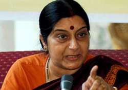 sushma swaraj angry over protest outside advani s home