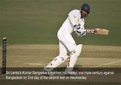 sangakkara hits his maiden triple ton sri lanka amass huge total of 587