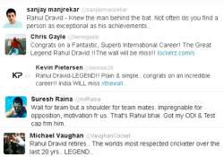 cricketing fraternity lauds rahul dravid