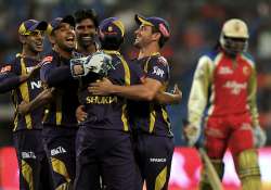 gambhir s stroke balaji s 4 wkt haul helps kkr beat rcb by 42 runs