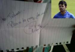 ipl spot fixing sreesanth signs pray for me autograph