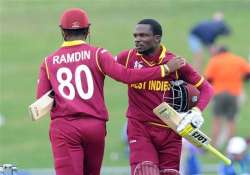 world cup 2015 west indies beat uae by 6 wickets stay in quarterfinal race