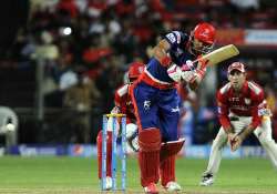 ipl 8 aggarwal yuvi half centuries give delhi their first win