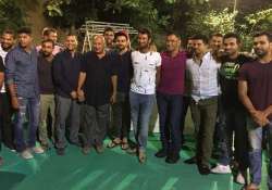 pujara hosts dinner party for team india at his residence in rajkot