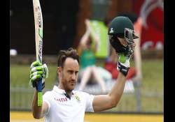 sa vs wi faf du plessis reaches century in rain hit 2nd test