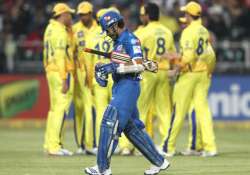 ipl6 mumbai beats chennai by 9 runs dhoni s 51 goes in vain