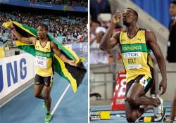 bolt false starts fellow jamaican blake wins