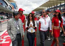 force india at the f1 race track