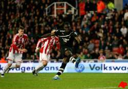 ba s hat trick gives newcastle 3 1 win over stoke