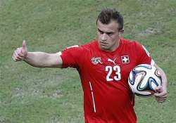 fifa world cup shaqiri s hat trick puts swiss into 2nd round