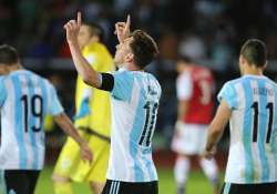 messi celebrates 100 international matches with argentina