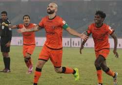 isl delhi dynamos thump mumbai city fc 4 1 move to fifth spot