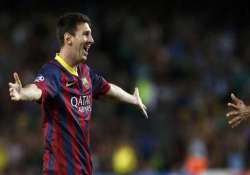 lionel messi scires hat trick in spanish league barca wins 7 0