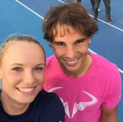 nadal shares selfie with caroline wozniacki before australian open