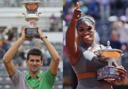 djokovic serena williams take italian open titles