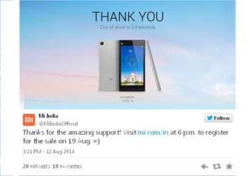 fourth batch of xiaomi mi 3 gone in 2.8 seconds