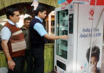 amul launches india s first milk atm in gujarat