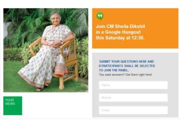 delhi chief minister sheila dikshit to hangout with citizens on google