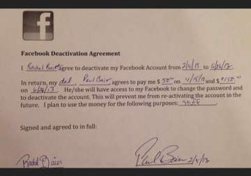 father promises teen daughter 200 if she quits facebook for 5 months