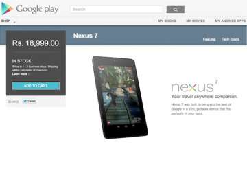 google nexus 7 with 32gb now available on play store for rs 18999