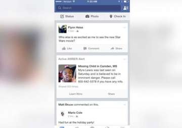 facebook launches amber alerts to help find missing children