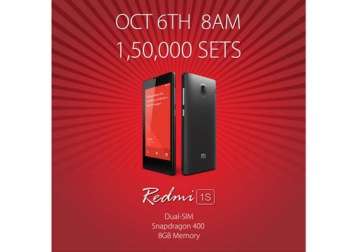 xiaomi offering 150 000 units of redmi 1s on sale at flipkart on oct 6