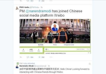 narendra modi scores big hit with weibo account chinese state media