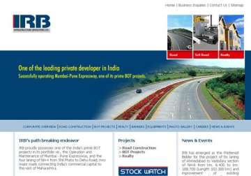 irb infra net up 14 at rs 122 cr