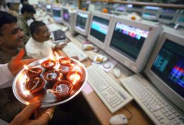 indian equities markets start new year samavat 2071 on positive note