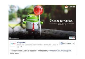 micromax canvas spark with lollipop os to be launched on april 21