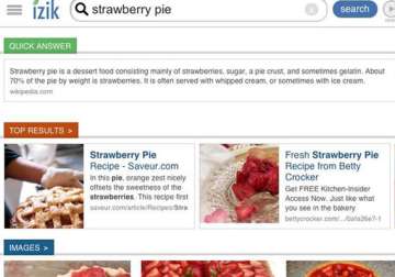 new search engine izik tailors its results for tablets