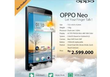 oppo makes neo with 4.5 inch display android 4.2 dual core processor official